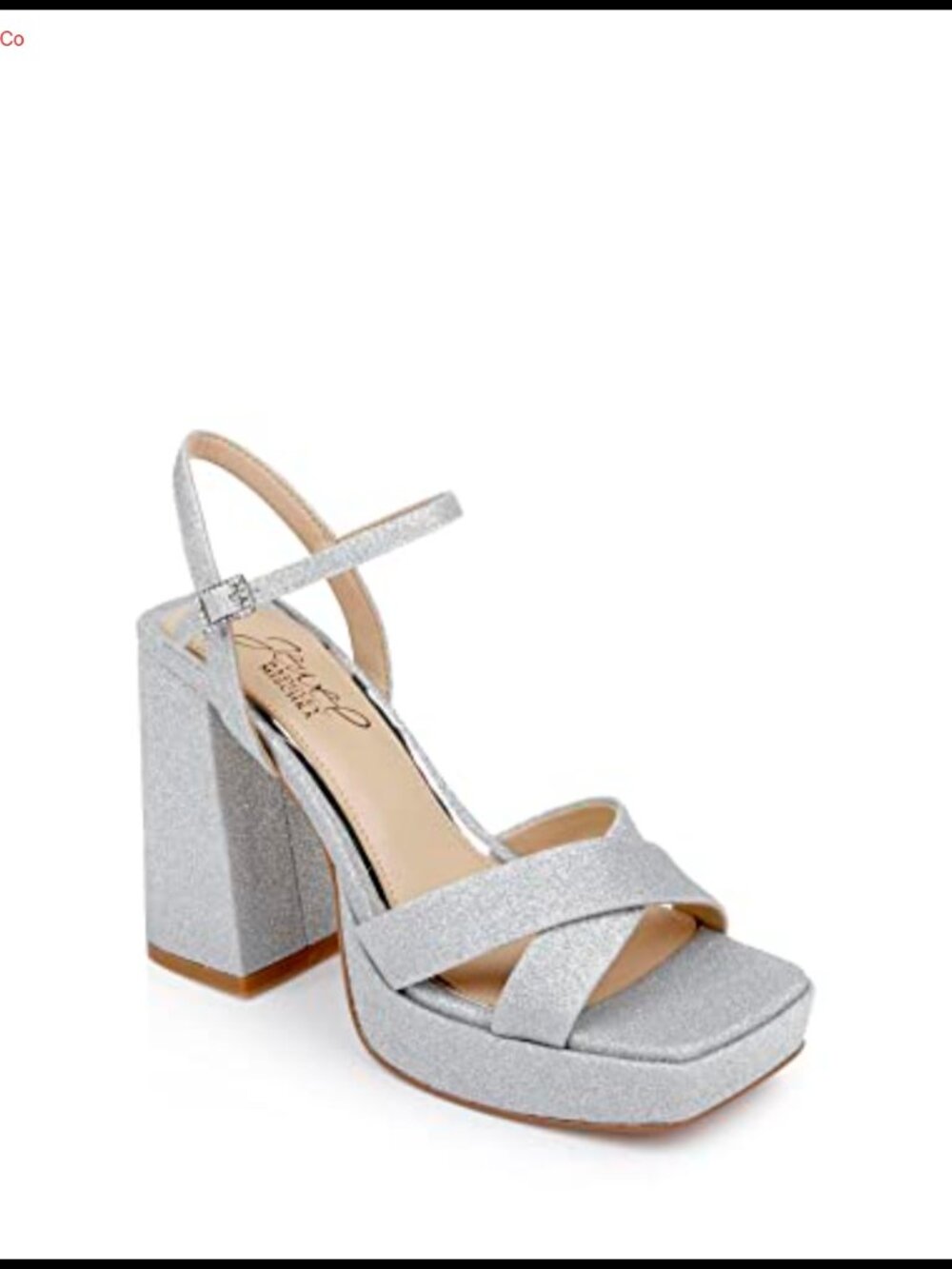 Satin Platform Heeled Sandal with Ankle Strap and Block Heel
